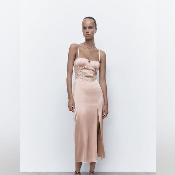 Zara Corset Combination Dress New - Picture 7 of 12